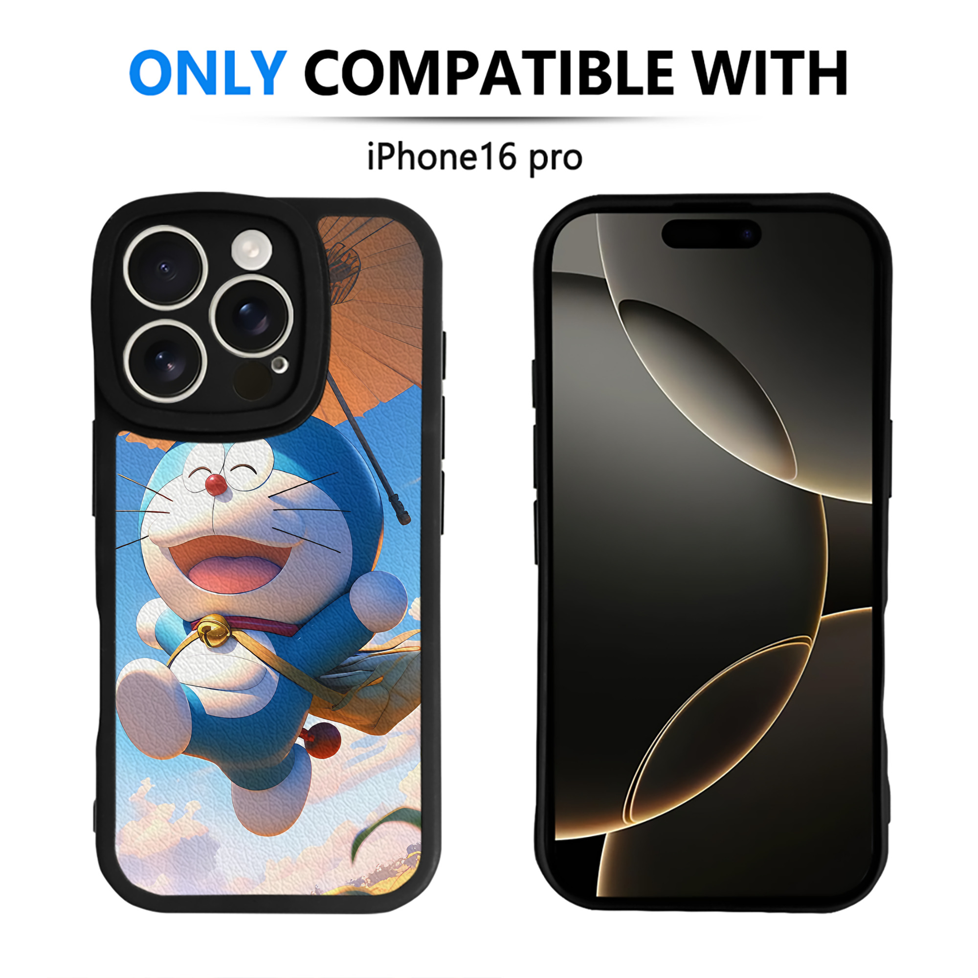 （画像用） ドラえもん Doraemon 【iPhone 16シリーズ対応】シリコンスマホケース（レザー調） 材質：シリコン